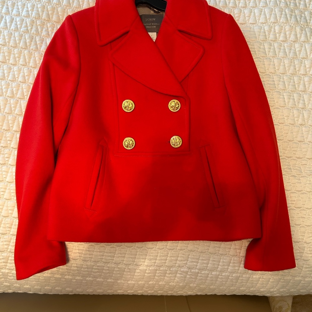 J. Crew Women's Red Peacoat
